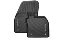 All-weather foot mats - grey lettering, front
