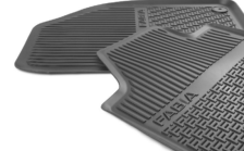 Front rubber foot mats with raised edge