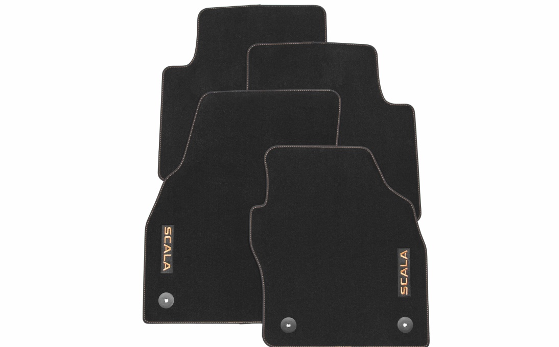 Textile foot mats Prestige – copper lettering and stitching