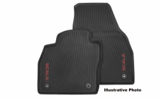 All-weather foot mats – red lettering, front