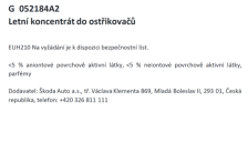 Summer concentrate for windshield washers