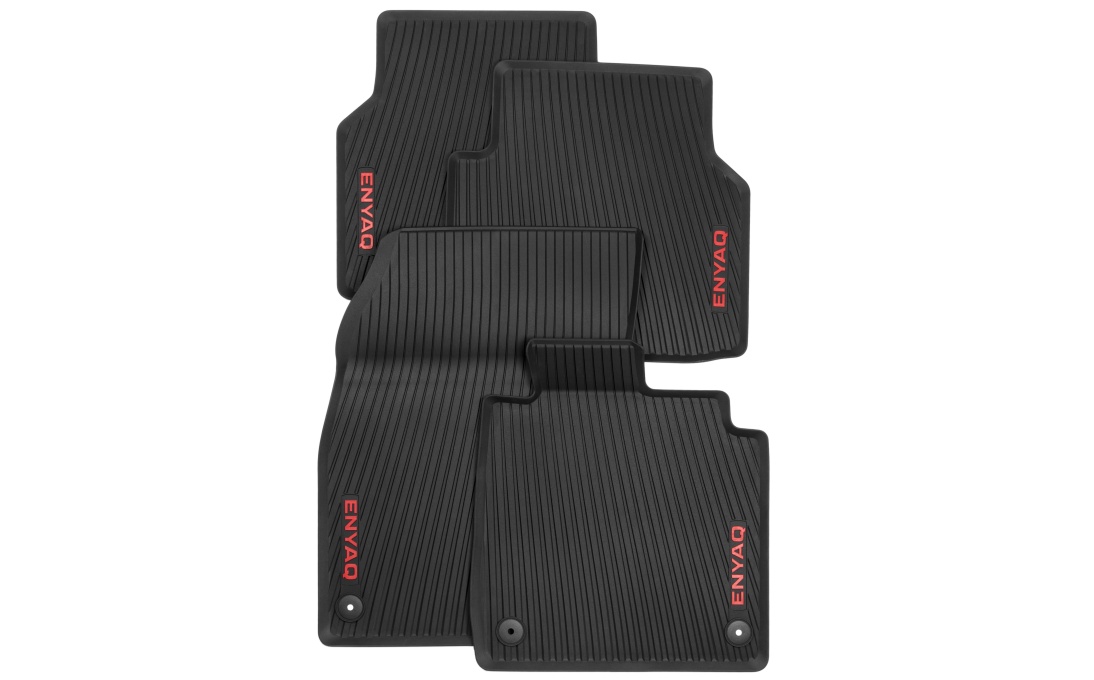 All-weather foot mats - red lettering