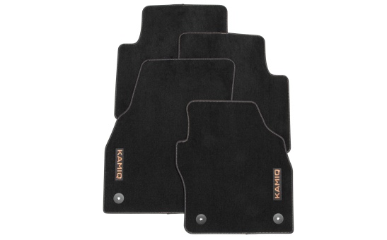 Textile foot mats Prestige – copper lettering and stitching