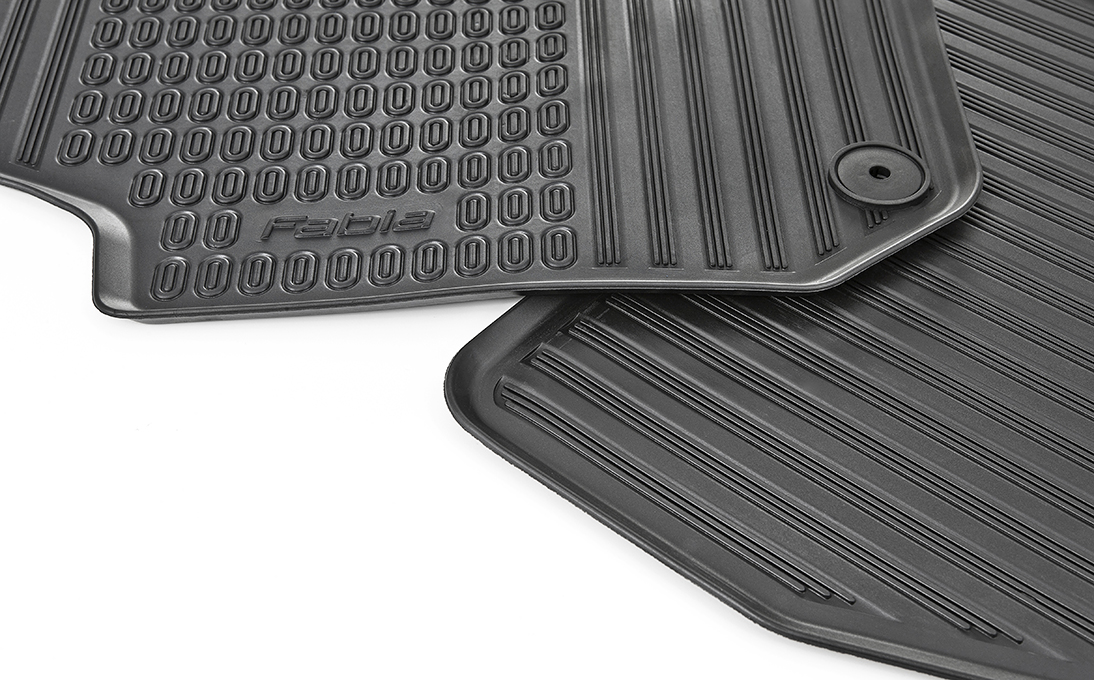 Rubber foot mats Fabia II - front
