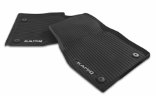 All-weather foot mats – grey lettering, front
