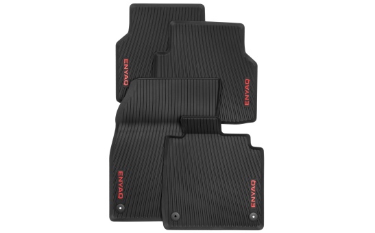 All-weather foot mats - red lettering
