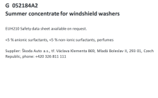 Summer concentrate for windshield washers