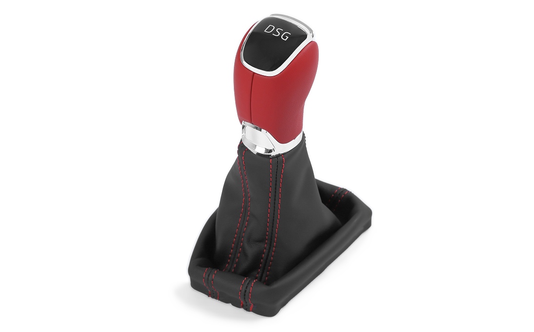 Leather gear stick knob and sleeve Octavia III